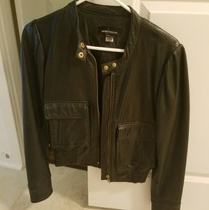 Black genuine leather jacket